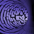Abstract Tunnel. Futuristic Style. 3D Surface. Turning Tube . Perspective Background.