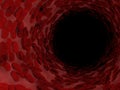 Abstract tunnel with haematocytes