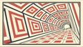 Abstract tunnel: mesmerizing optical illusion with dynamic patterns, vector design Generative AI Royalty Free Stock Photo