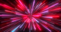 Abstract tunnel of multicolored red glowing bright neon laser energy beams Royalty Free Stock Photo