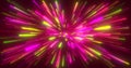 Abstract tunnel of multicolored red glowing bright neon laser energy beams Royalty Free Stock Photo