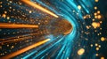 Digital data moving through abstract light tunnel Royalty Free Stock Photo