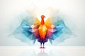 abstract turkey illustration with colorful geometric shapes