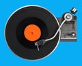 Abstract turntable on blue Royalty Free Stock Photo