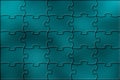 Turquoise puzzle background with seamless jigsaw pattern and soft gradient Royalty Free Stock Photo
