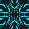 abstract turquoise blue arrows and pattern with star shaped centre