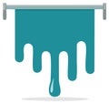 Abstract Turquoise Liquid Drip Hanging from a Bar - Dripping Paint or Water Concept Royalty Free Stock Photo