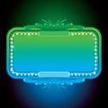 Abstract Turquoise Neon Sign. Design Background