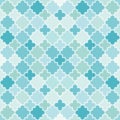 Abstract Turquoise Pattern, random colored quatrefoils