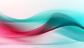 Abstract turquoise pink waves design with smooth curves and soft shadows on clean modern background