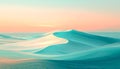 Abstract Turquoise Sand Dunes Landscape with Pastel Sky Royalty Free Stock Photo