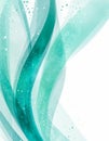 Abstract turquoise waves with sparkles and flowing lines Royalty Free Stock Photo
