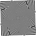 Abstract twisted background. Optical illusion of distorted surface. Twisted stripes. Radial pattern.