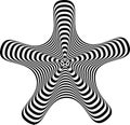 Abstract twisted black and white background. Optical illusion of distorted surface. Twisted stripes. Stylized 3d texture. Vector Royalty Free Stock Photo