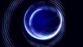 Abstract twisted, cosmic wormhole. Technology background. Data network. 3D rendering