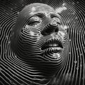 Abstract Twisted Face: Intricate Black And White Illustration With Afrofuturism Vibes