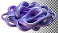 Abstract twisted purple shape, symbolizing complexity or interconnectedness png transparent image Generative AI