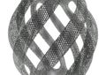 Abstract twisted tubes made of metal mesh netting
