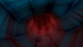 Abstract twisting 3D tunnel. Animation. Inside hypnotic three-dimensional tunnel with convex longitudinal stripes