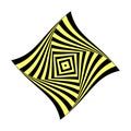 Abstract twisting movement striped design element