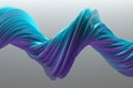 Abstract twisting waveform in vibrant blue and purple tones. dynamic design for modern art display