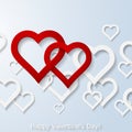 Abstract two flying red hearts Royalty Free Stock Photo