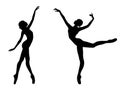 Abstract two silhouettes of dancer Royalty Free Stock Photo