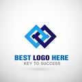 Abstract two square Logo, success on Corporate connections communication concept Business Logo for company