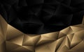 Abstract two tone black and gold polygonal template Background.