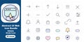 Abstract UI Web Editable Stroke Vector Icon Bundle with Interface and Navigation Symbols Royalty Free Stock Photo
