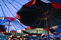 Abstract under big umbrella Royalty Free Stock Photo