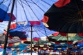 Abstract under big umbrella Royalty Free Stock Photo