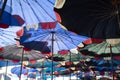 Abstract under big umbrella Royalty Free Stock Photo