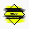 Abstract under construction paint stroke modern banner, vector