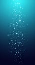 Abstract Blue Underwater Bubbles and Light Particles Royalty Free Stock Photo