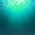 Abstract Underwater background. Water waves effects. Turquoise underworld realistic ocean sea. Ocean or sea surface. Summer diving Royalty Free Stock Photo