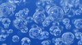 Abstract underwater bubbles a vibrant blue background of light and motion with sparkling and round textures perfect for wallpapers Royalty Free Stock Photo