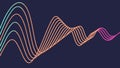 Abstract undulating wave pattern, dynamic data visualization or sound frequency, vector design Generative AI Royalty Free Stock Photo