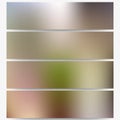 Abstract unfocused natural headers set, blurred