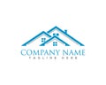 Abstract Unique Home and Real Estate Property Top Roof logo design template. Royalty Free Stock Photo