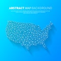 Abstract United States line map, vector