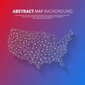 Abstract United States line map, vector