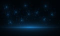 Abstract universe background with blue light stars. Studio concept design. Royalty Free Stock Photo