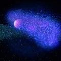 Abstract Universe and galaxy lights background. blue, green, pink and black. de-focused. Royalty Free Stock Photo