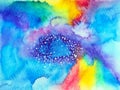 Abstract universe galaxy space background magic sky night nebula cosmic cosmos rainbow colorful wallpaper blue color texture art Royalty Free Stock Photo