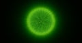 Abstract unusual beautiful bright glowing explosion of a star of a green ball of a sphere of small particles with rays in space Royalty Free Stock Photo