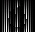 Abstract unusual fire sign logo on geometric black and white gradient stripes background. Luxury stripe pattern. Vector