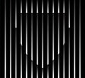 Abstract unusual shield sign logo on geometric black and white gradient stripes background. Luxury stripe pattern Royalty Free Stock Photo