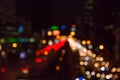 Abstract urban city night light bokeh , defocused background Royalty Free Stock Photo