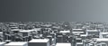 Abstract urban landscape background. Built up metropolis with 3d render in gray gradient